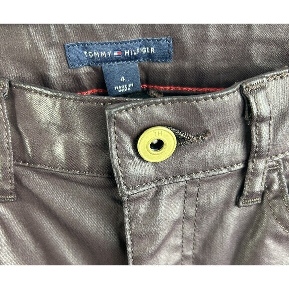 Tommy Hilfiger Wine Color Waxed Greenwich Skinny Pant Women's Sz 4 Stretch - Picture 4 of 9